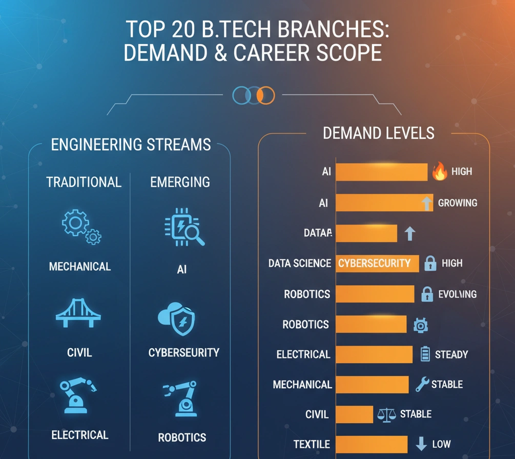 Top 20 Btech branches in India