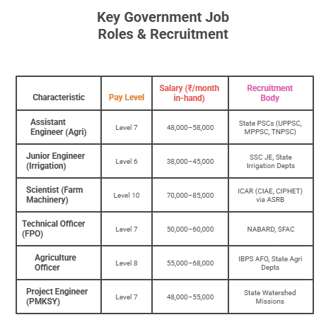 BTech agriculture government jobs