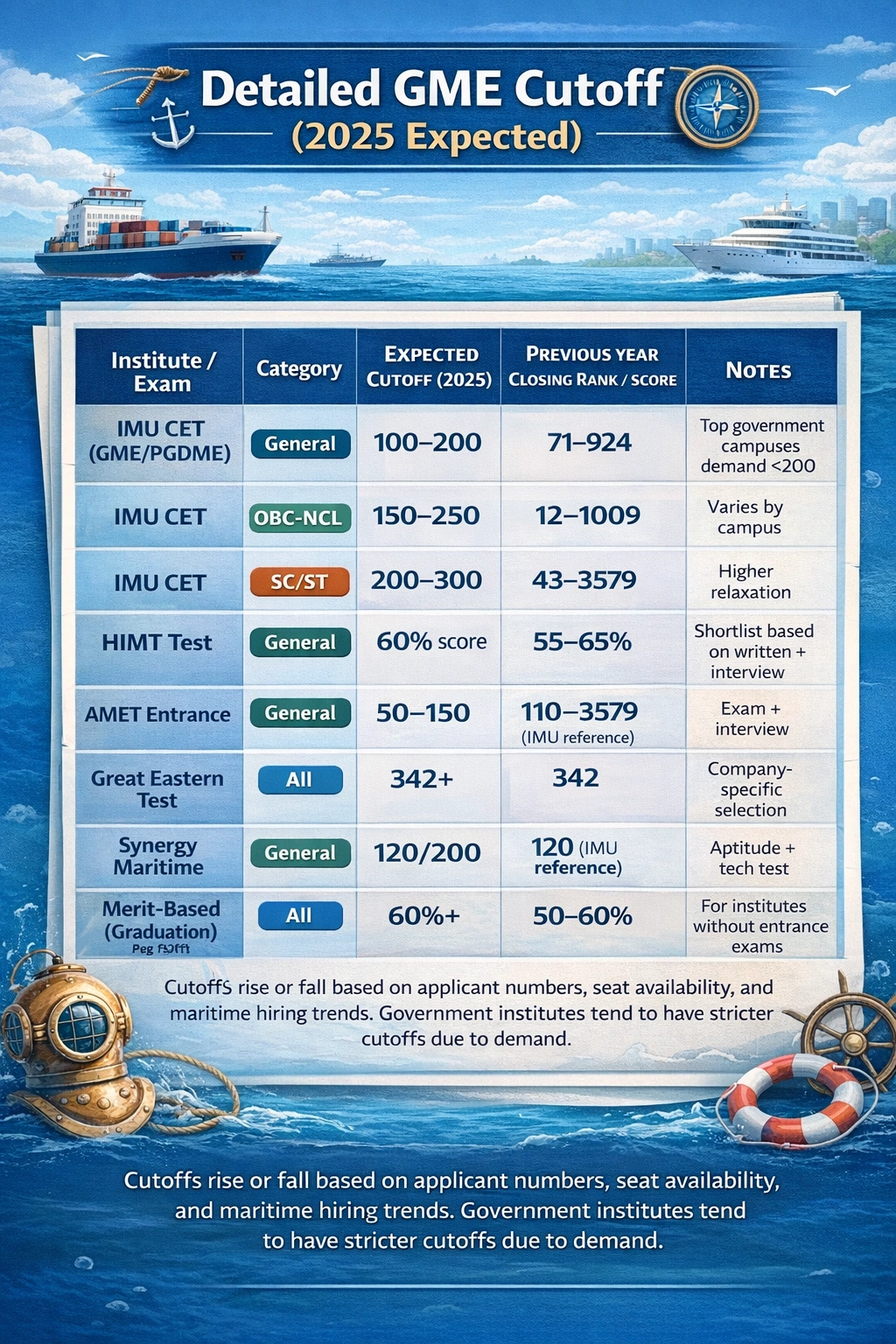Graduate Marine Engineering Cut Off