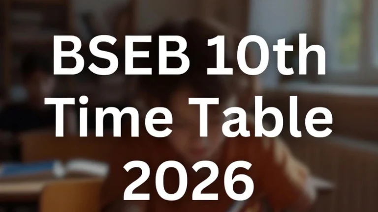 BSEB 10th Time Table 2026