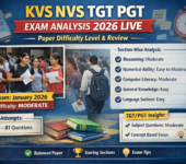 KVS NVS TGT PGT Exam Analysis 2026 LIVE: Check Paper Difficulty Level