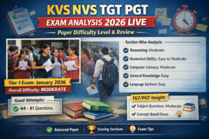 KVS NVS TGT PGT Exam Analysis 2026 LIVE: Check Paper Difficulty Level