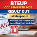 BTEUP Odd Semester Result 2025 OUT at Bteup.ac.in; Download Odd Semester and Special Back Paper Marksheet PDF