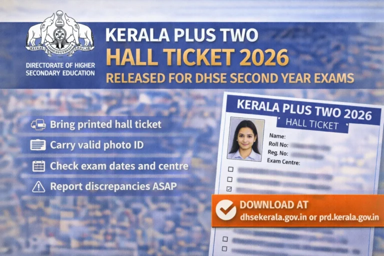 Kerala Plus Two Hall Ticket 2026