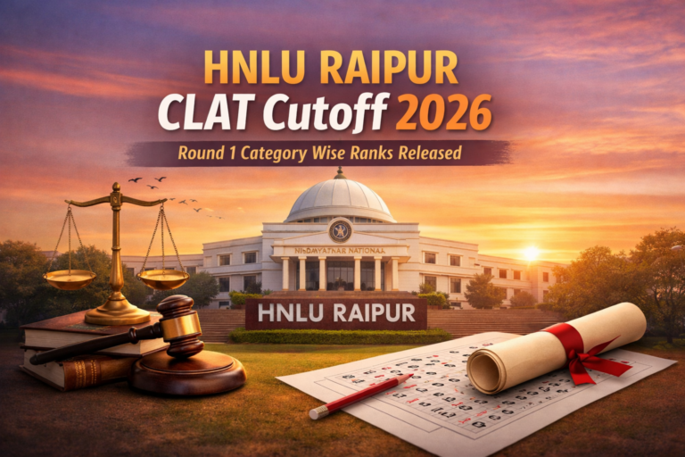 HNLU Raipur CLAT Cutoff 2026 - Round 1 Category Wise Ranks Released