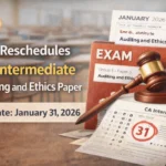 ICAI Postpones CA Intermediate Auditing and Ethics Paper; Exam Rescheduled to January 31, 2026