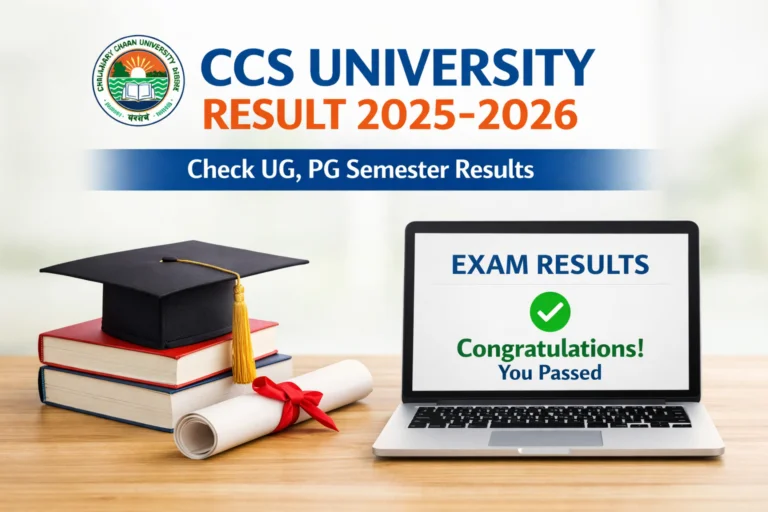 CCS University Result 2025-2026 - Check UG, PG Semester Results
