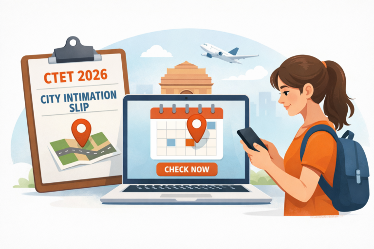 CTET City Intimation Slip 2026 Live Updates: Release Date, Direct Link & How to Check