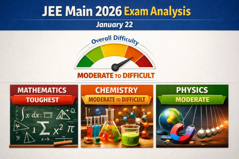 JEE Main 2026 Jan 22 Exam Analysis: How Difficult Was Each Section?