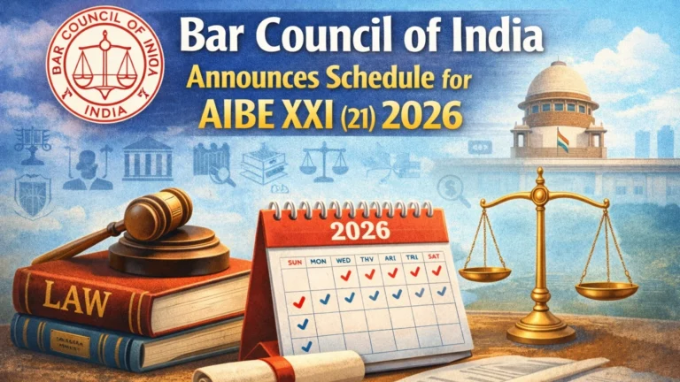 Bar Council of India Announces AIBE XXI (21) Schedule, Registration Begins Feb 11, 2026, Check Full Schedule