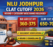 NLU Jodhpur CLAT Cutoff 2026 - Round 1 Category Wise Ranks Released