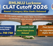 RMLNLU Lucknow CLAT Cutoff 2026 - Round 1 Category Wise Ranks Released