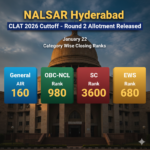 NALSAR Hyderabad CLAT Cutoff 2026 - Round 2 Allotment Released January 22, Category Wise Closing Ranks
