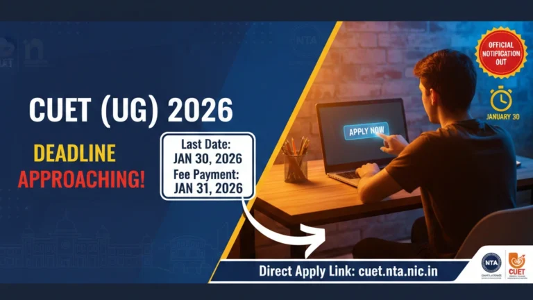 NTA Releases CUET (UG) 2026 Approaching Deadline Notification