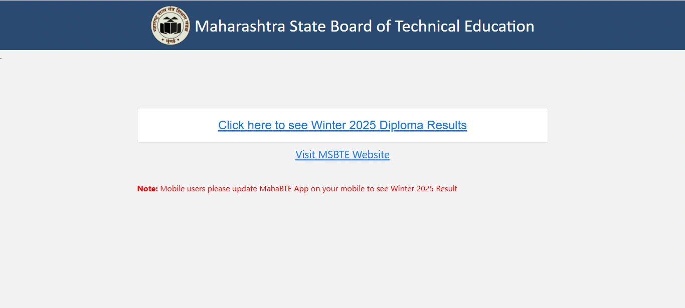 MSBTE Winter Diploma Result 2025
