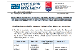 NHPC JE result 2025