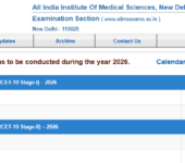 AIIMS NORCET 10 2026 Exam Schedule Released — Stage I & Stage II Dates, Results and Key Events to Know