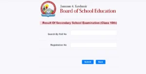 JKBOSE Class 10th Result 2025