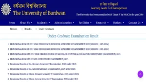 Burdwan University Result