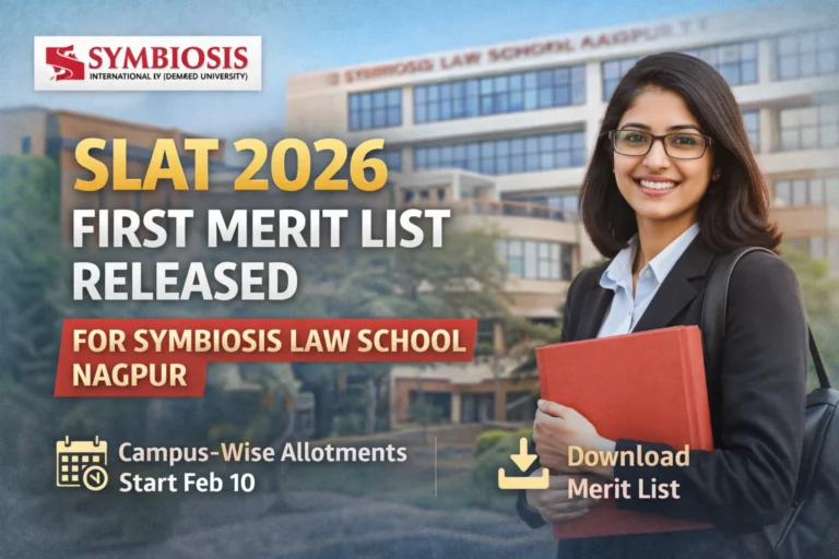 SLAT 2026 First Merit List Released for Symbiosis Law School Nagpur