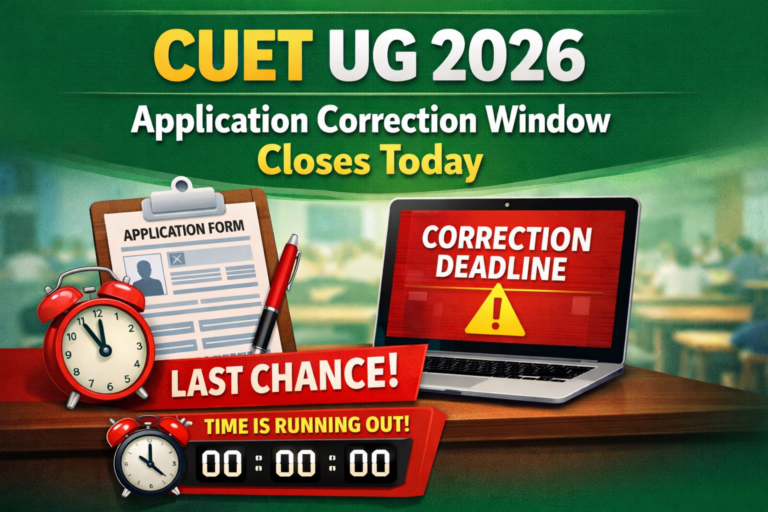 CUET UG 2026 Application Correction Window Closes Today