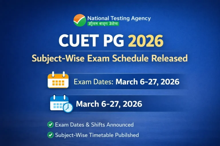 CUET PG 2026 Examinations Schedule