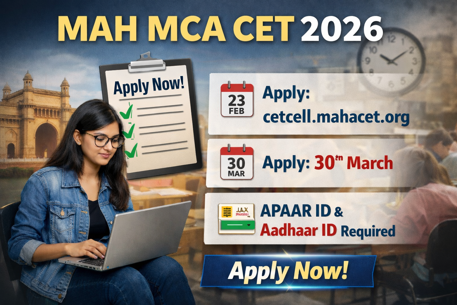 MAH MCA CET 2026 Registration Live Updates
