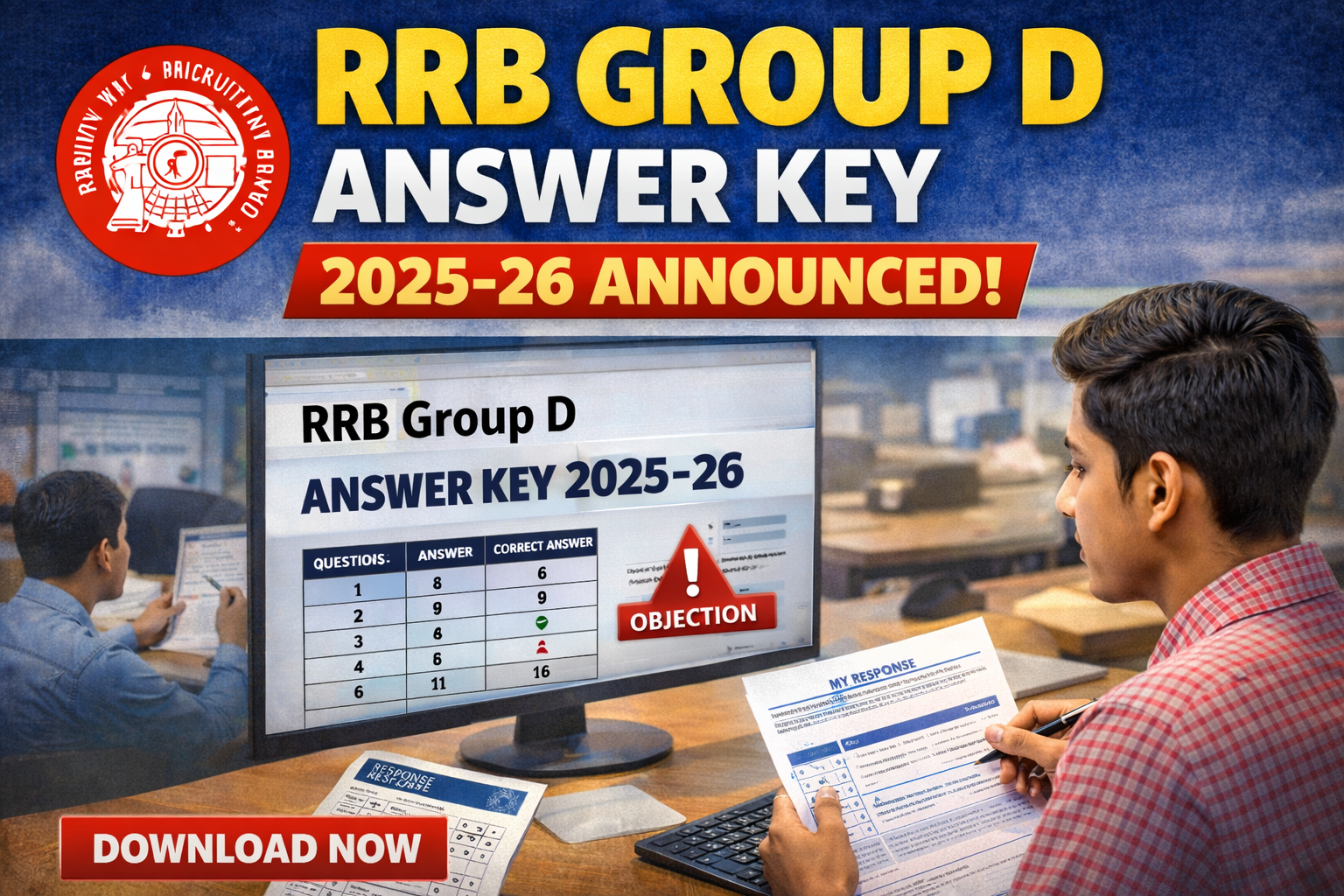 RRB Group D Answer Key 2025-26: How to Check the Provisional Answer Key Online?