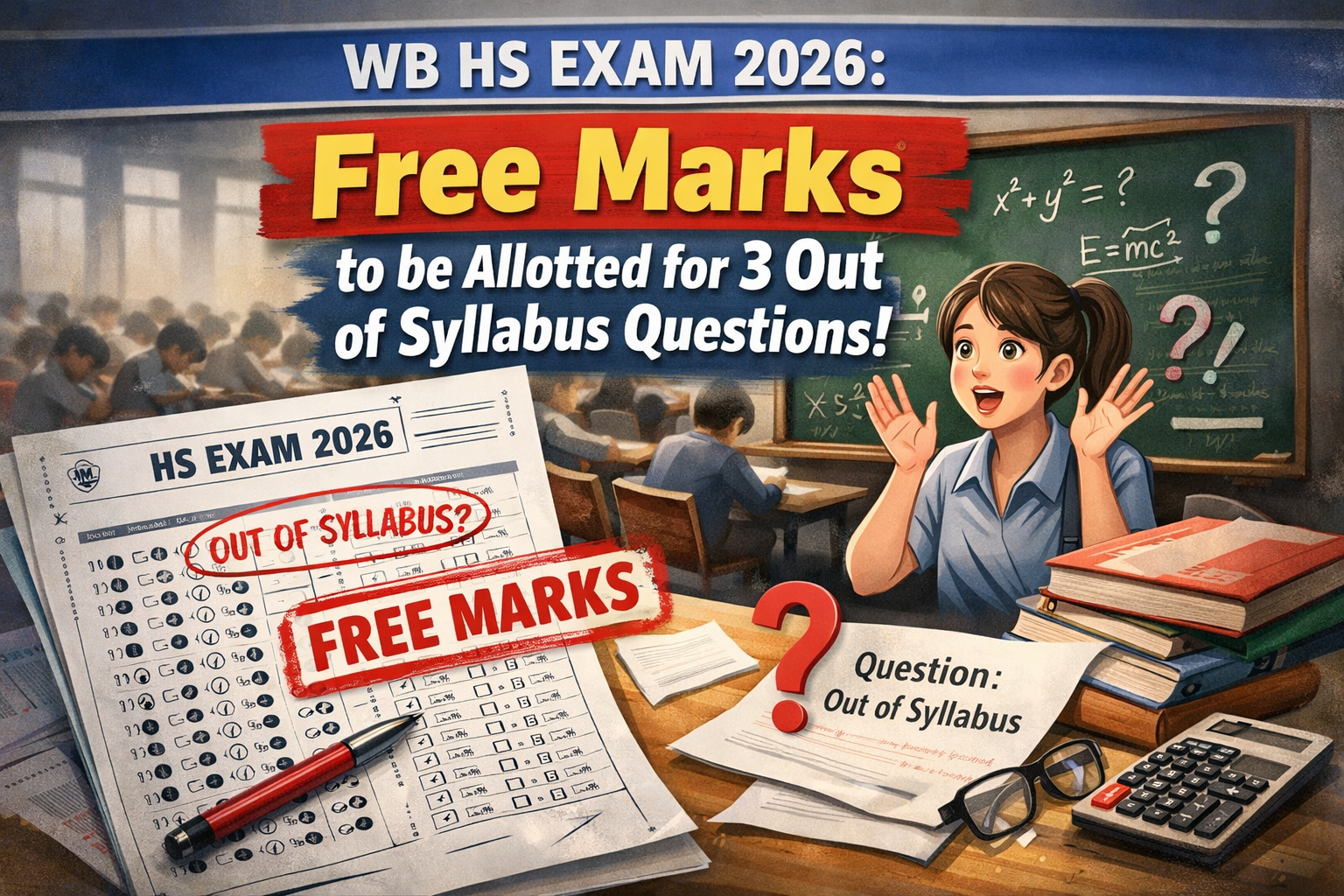 WB HS Exam 2026: Free Marks to be Allotted for 3 Out of Syllabus Questions