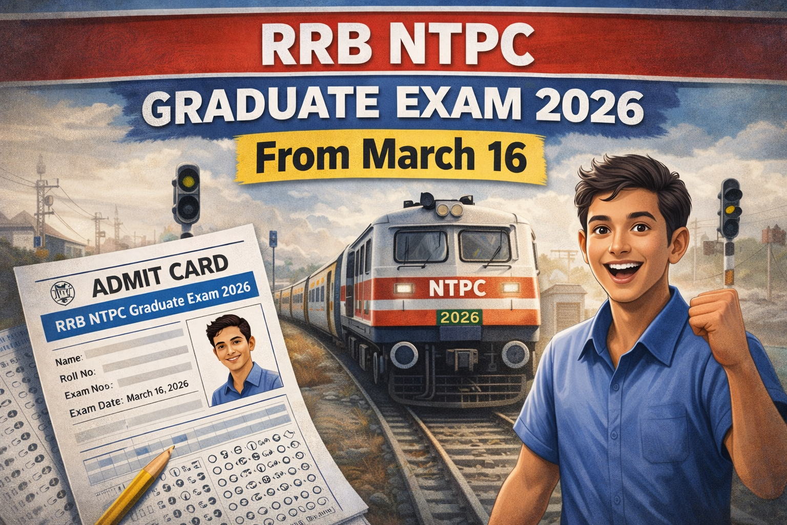 RRB NTPC Graduate Exam 2026 From March 16