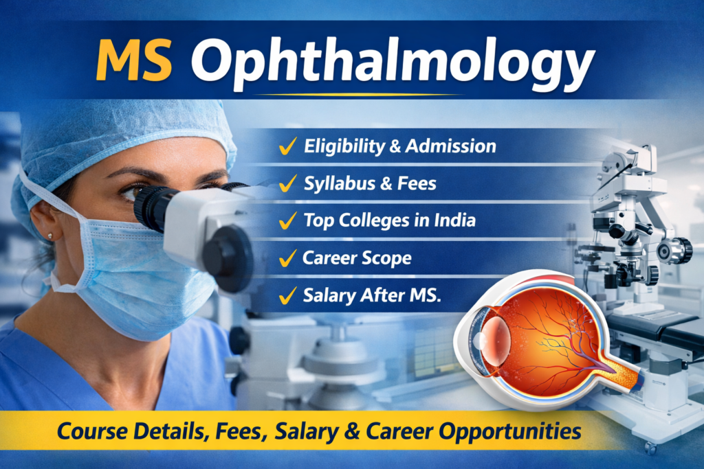 MS Ophthalmology: Eligibility, Colleges, Fees & Career in India