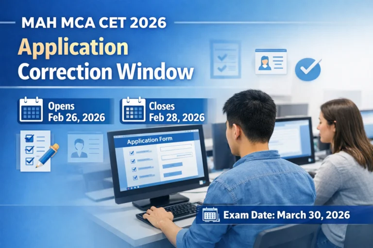 MAH MCA CET 2026 Application Correction Window