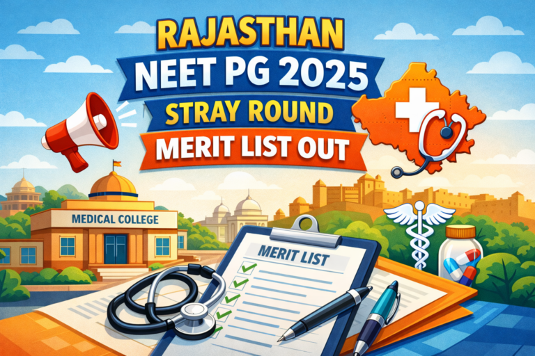 Rajasthan NEET PG 2025 Stray Round Merit List Out