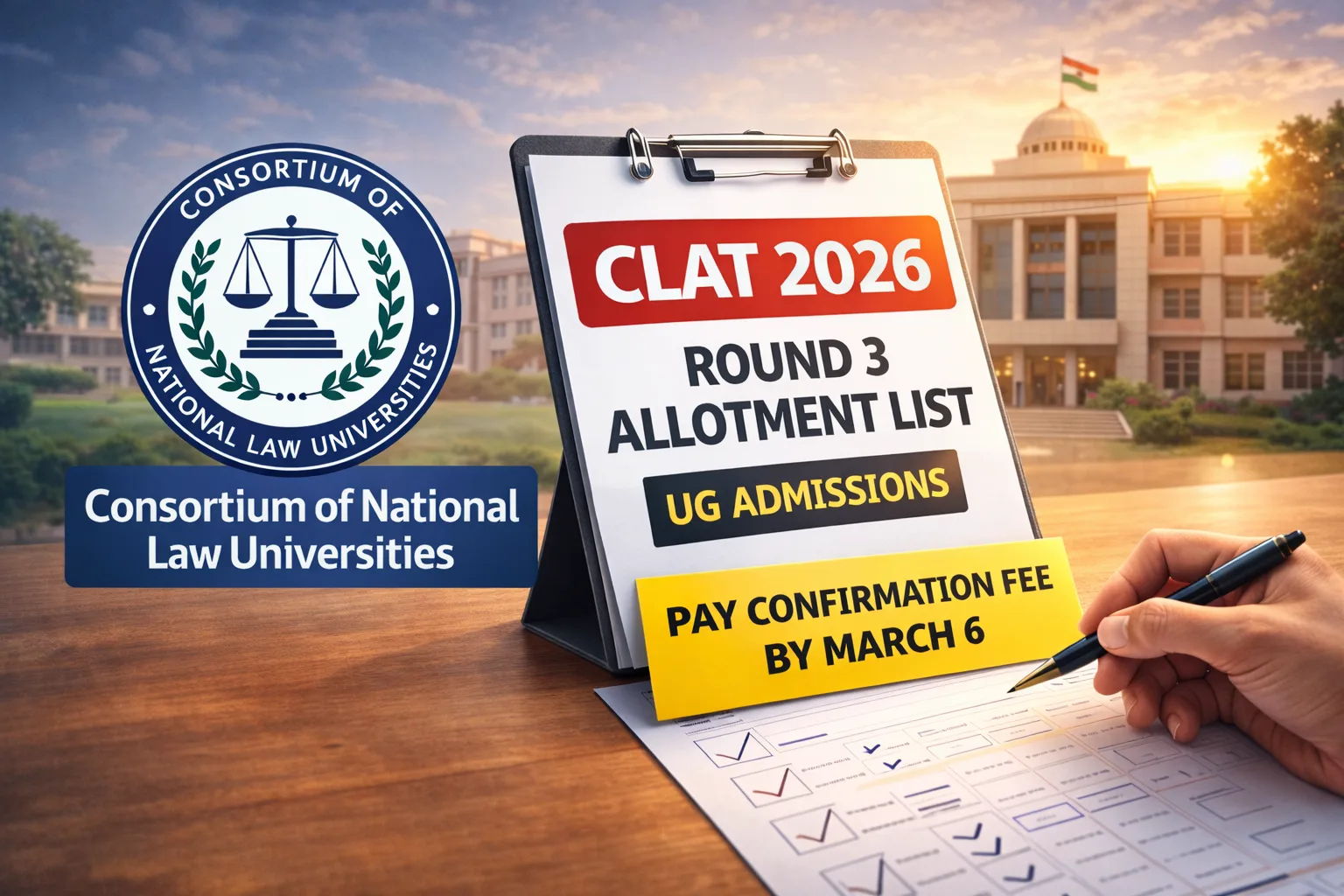 Consortium of NLUs Releases CLAT 2026 Third Provisional Allotment List for UG Programme