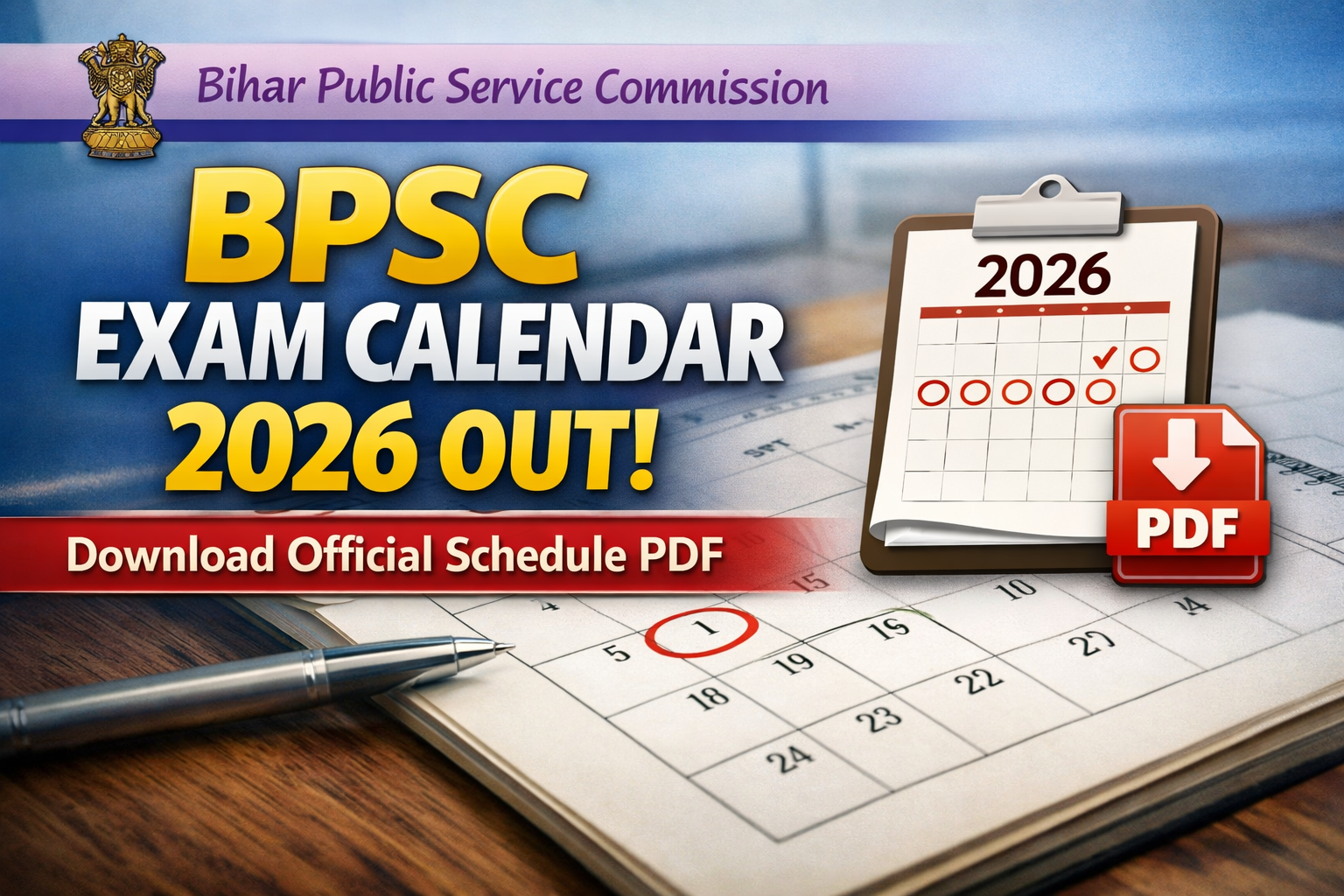 BPSC Exam Calendar 2026 OUT: