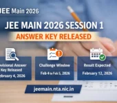 JEE Main 2026 Session 1 Answer key