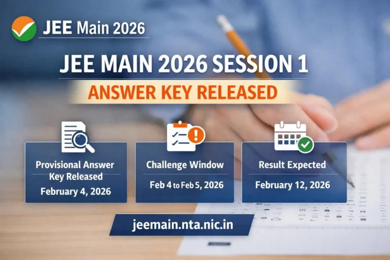 JEE Main 2026 Session 1 Answer key