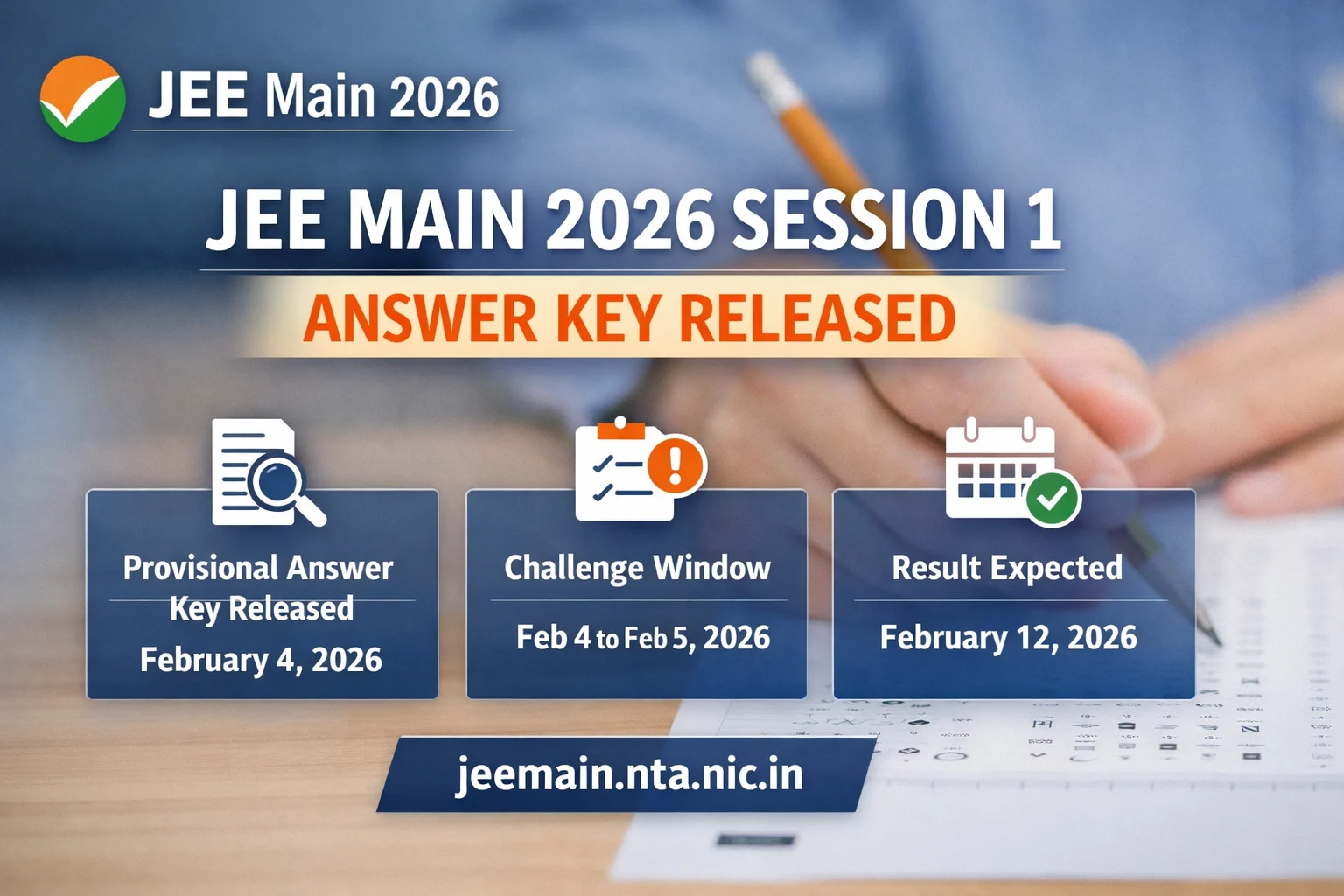 JEE Main 2026 Session 1 Answer key