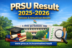 PRSU Result 2025-2026 | Check BA, BSc, BCom, MA, MSc Semester Results at prsu.ac.in