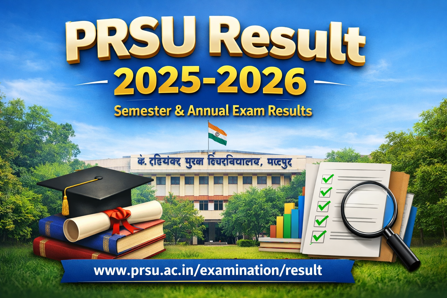 PRSU Result 2025-2026 | Check BA, BSc, BCom, MA, MSc Semester Results at prsu.ac.in
