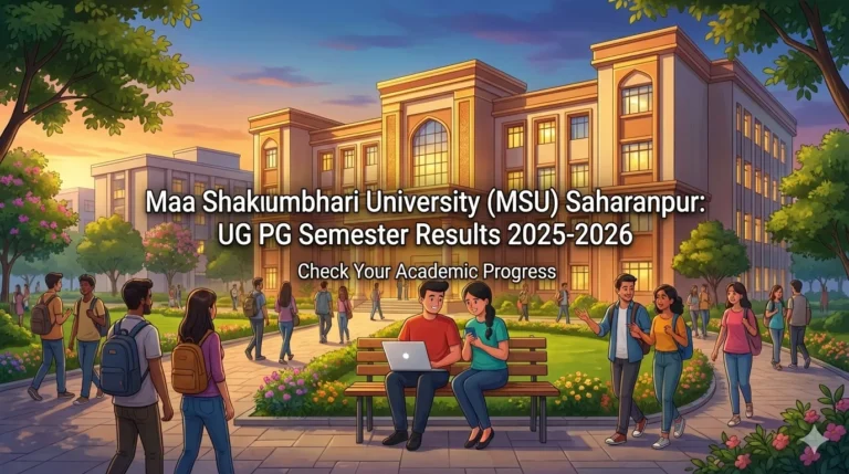 Maa Shakumbhari University (MSU) Saharanpur: UG PG Semester Results 2025-2026
