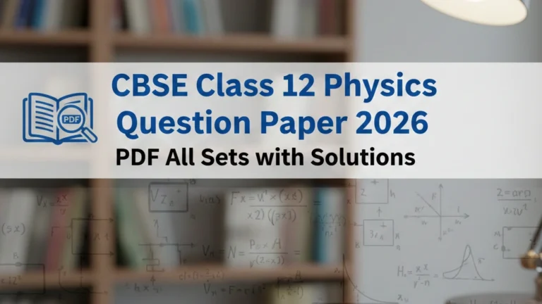 CBSE Class 12 Physics Question Paper 2026 PDF (Code 042) All Sets with Solutions– Download Paper, Solutions & Detailed Analysis - FindMyCollege