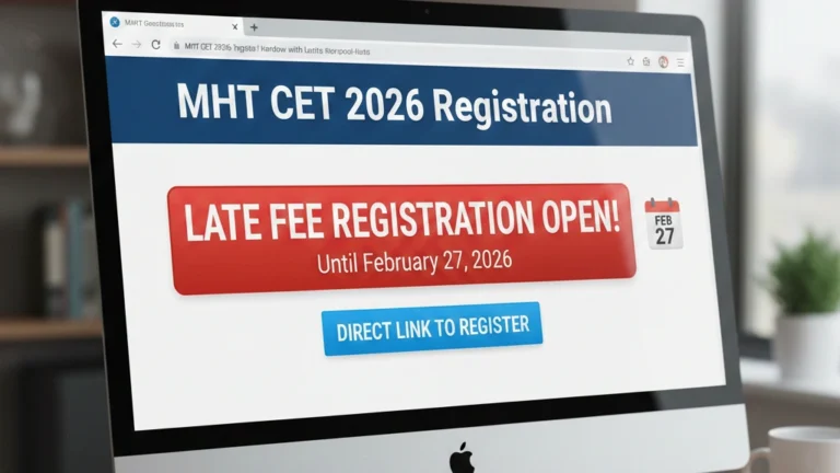 MHT CET 2026 Registration Window with Late Fee Open Until February 27; Direct Link Here