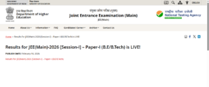 JEE Main 2026 Session 1