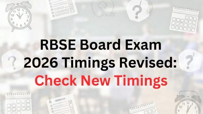 RBSE 12th Board Exam Schedule Revised