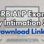 RRB ALP Exam City Intimation Slip