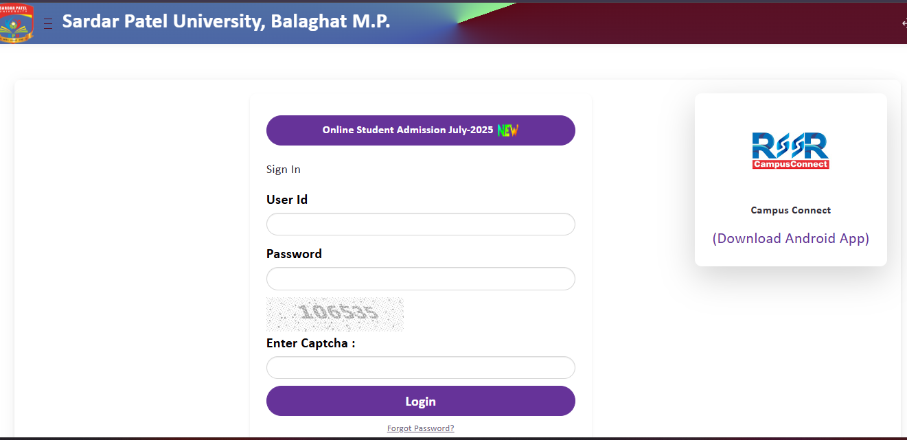 SPU Balaghat Student Portal