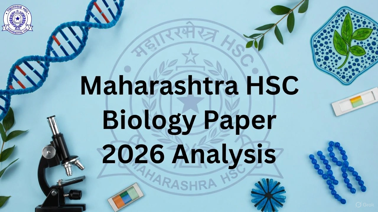 create me the feature image for my blog titled: Maharashtra HSC Biology Paper 2026 Analysis