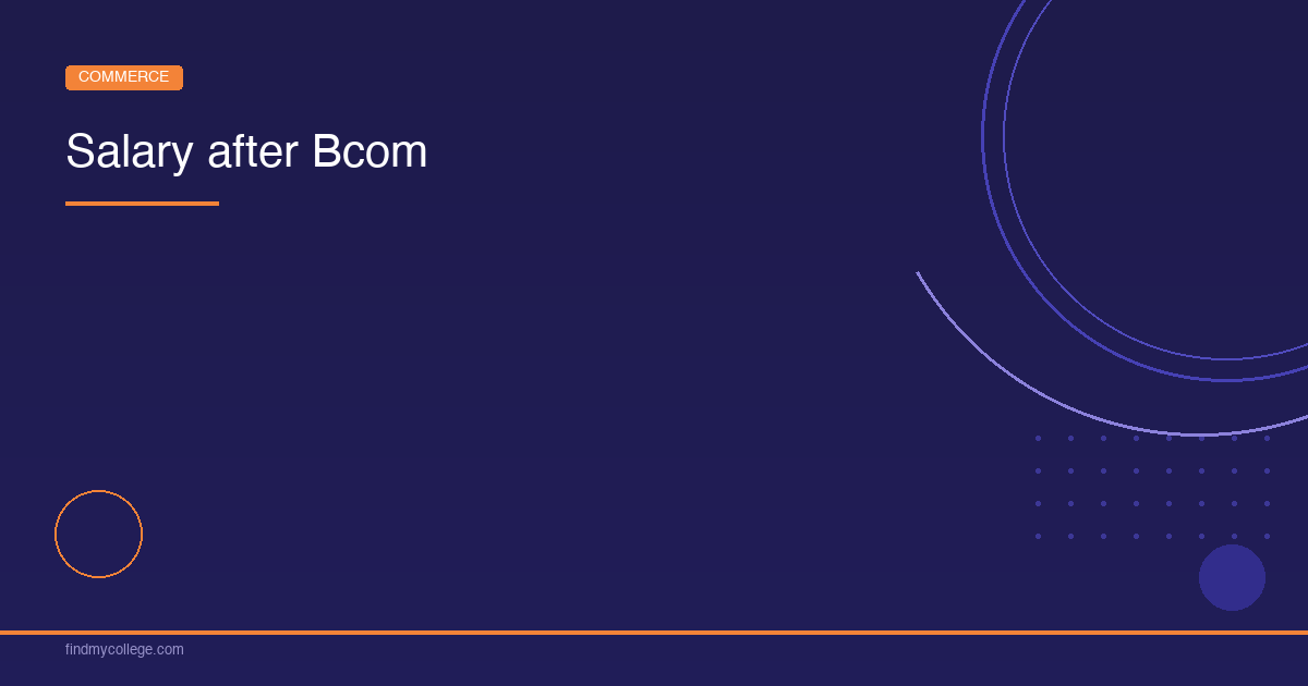 Salary After BCom – Top Companies, Profiles Offered, Trends 2026 - FindMyCollege