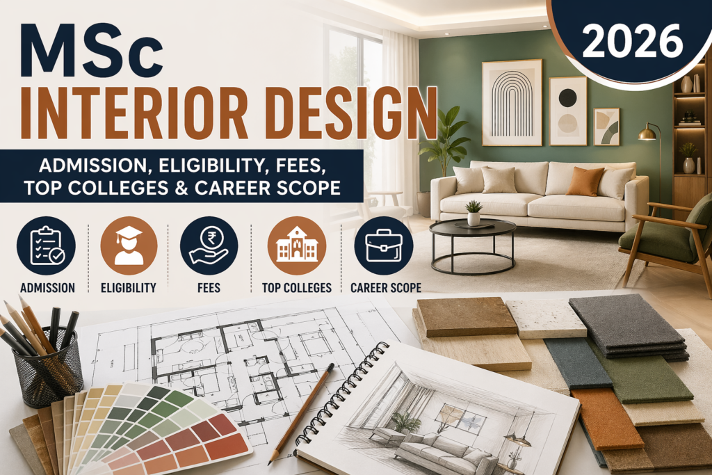 MSc Interior Design 2026: Admission, Eligibility, Fees, Top Colleges & Career Scope